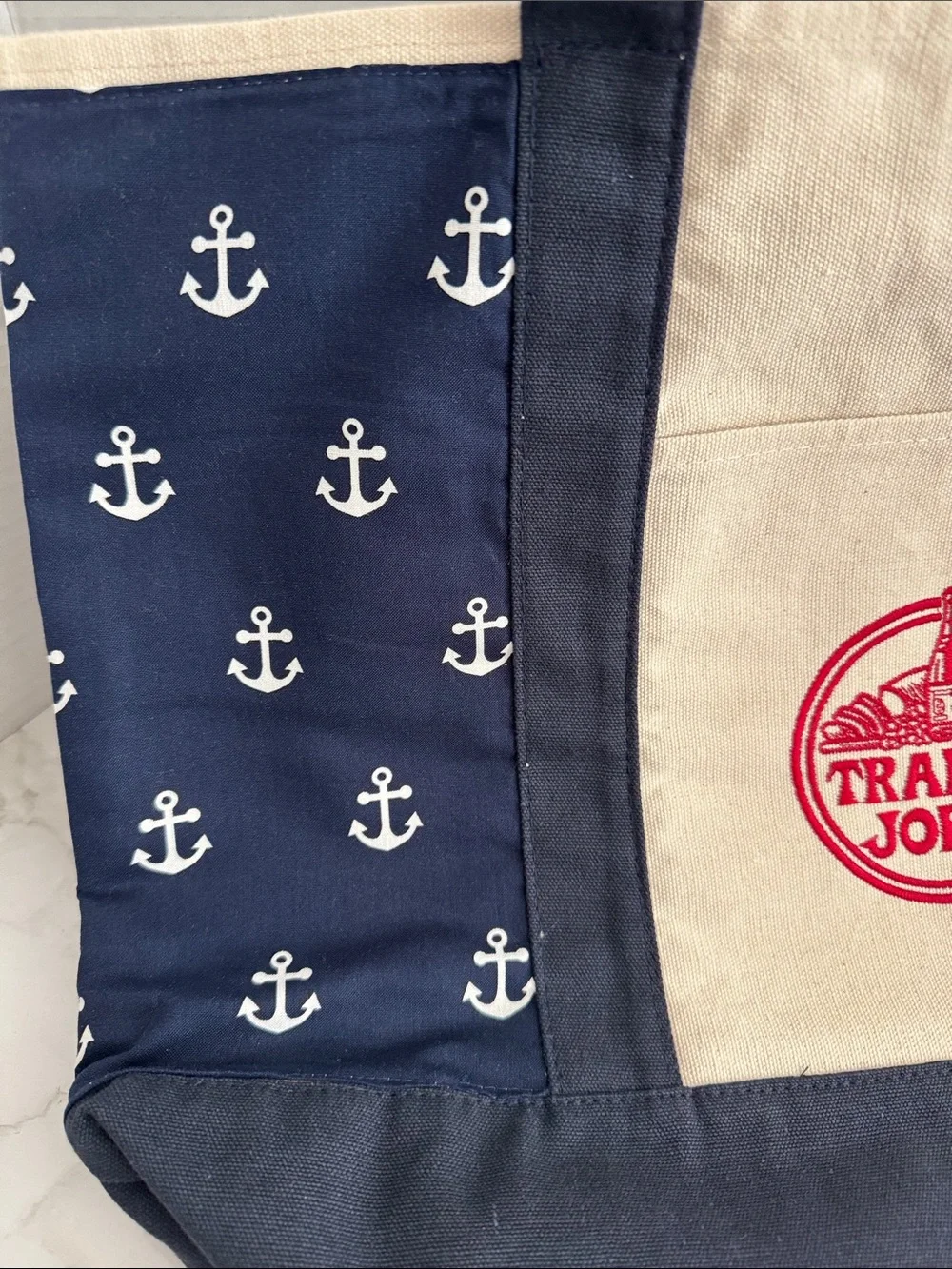 Trader Joe’s Large Navy Canvas Tote. New with Tag. - Picture 6 of 17